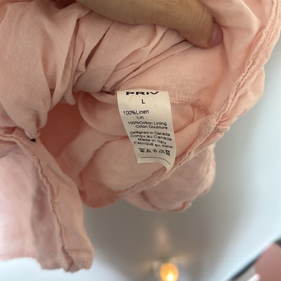 PINK LINEN AND COTTON DRESS - Picture 3 of 4